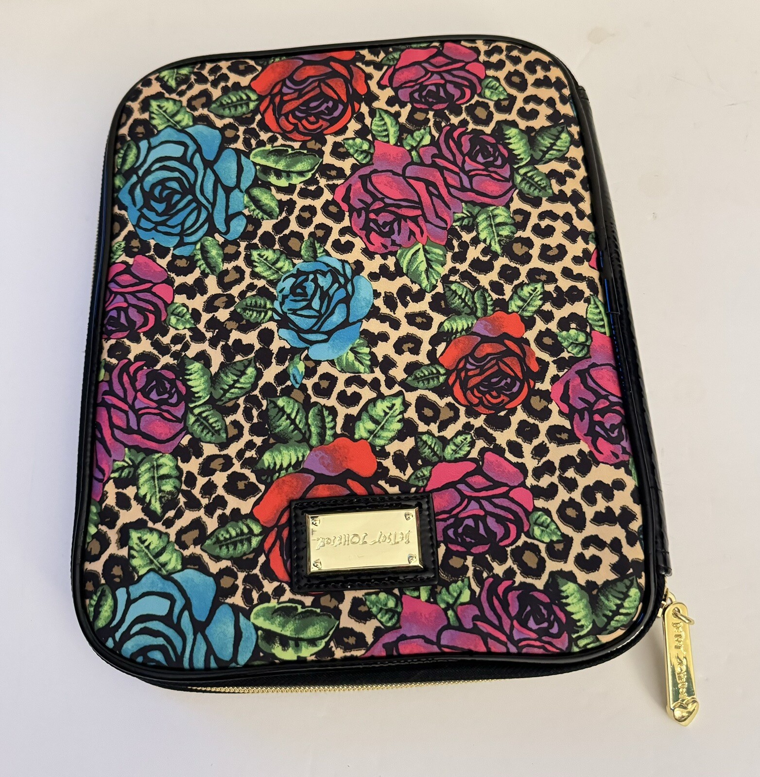 Betsey Johnson Rainbow Rose and Leopard Print Tablet Case