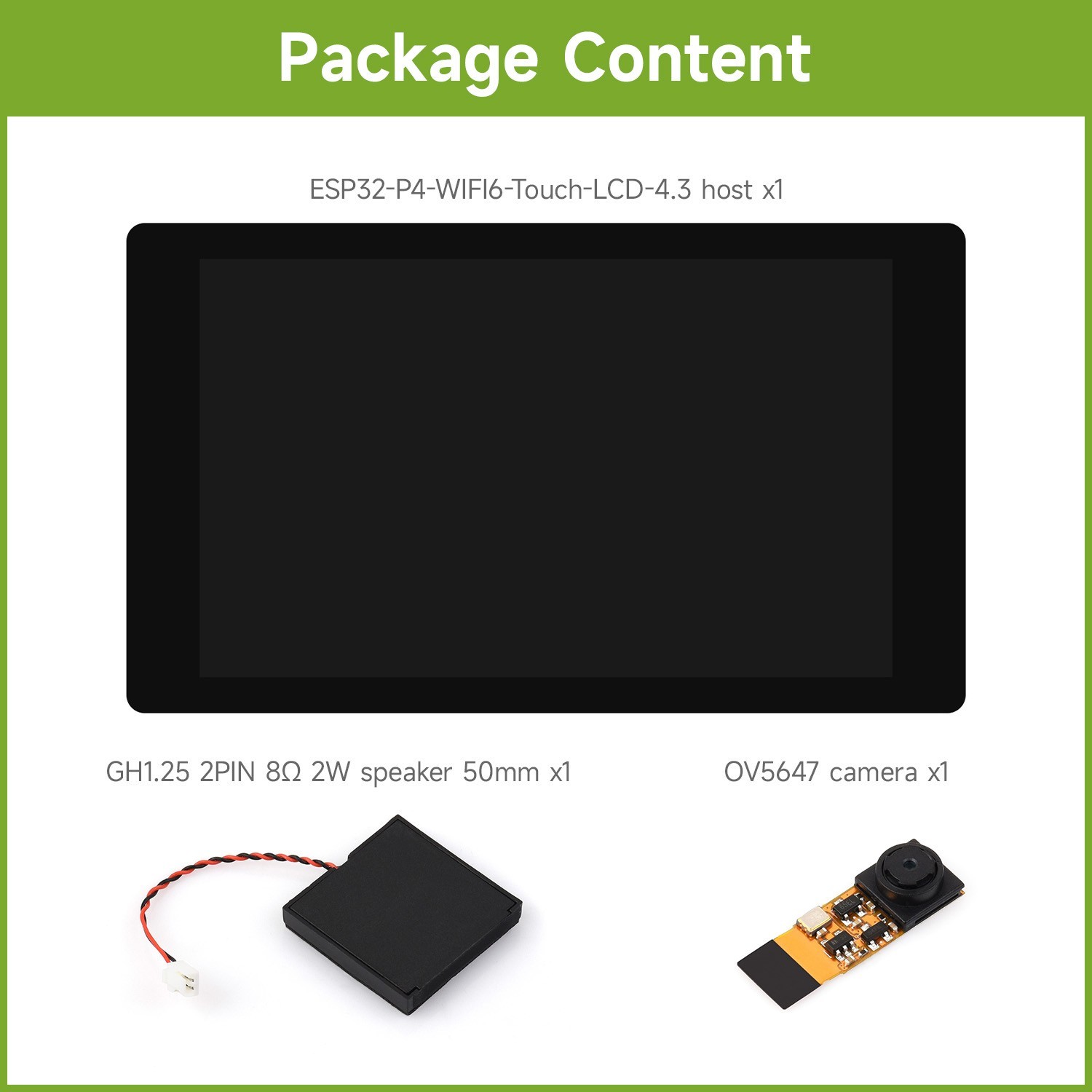 Waveshare ESP32-P4-WIFI6 4.3inch Development Board, 480 �� 800, 5-Point Touch