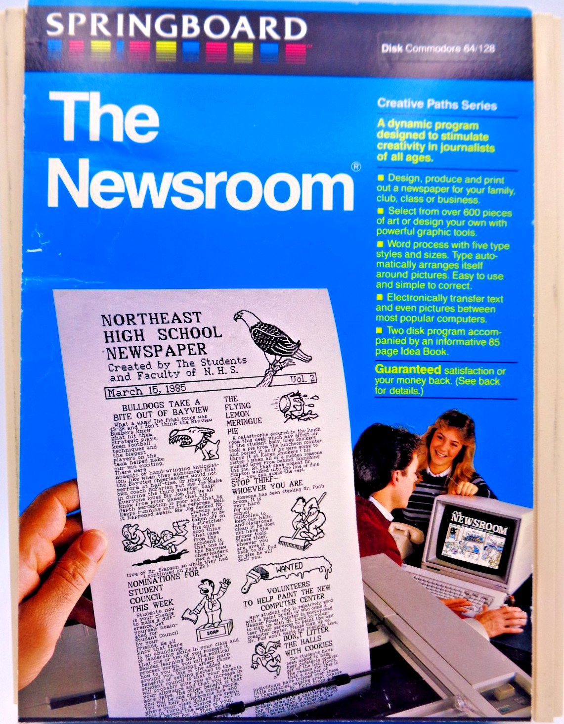 COMMODORE 64/128 -- THE NEWSROOM & CERTIFICATE MAKER (SPRINGBOARD - DISK)