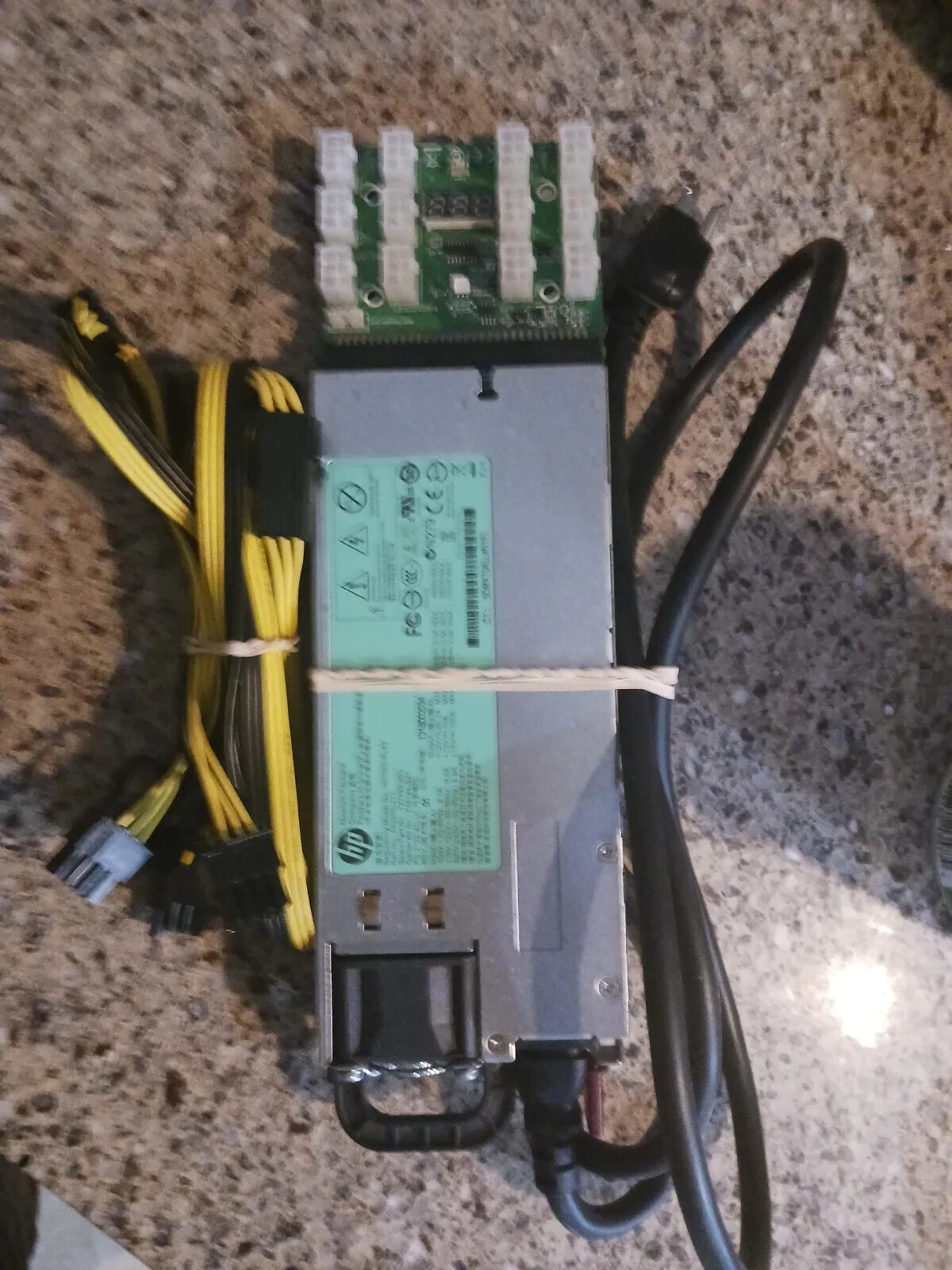 HP 1200W PSU Server Breakout Board W/ 4 Cables, power supply /mining/AI Training