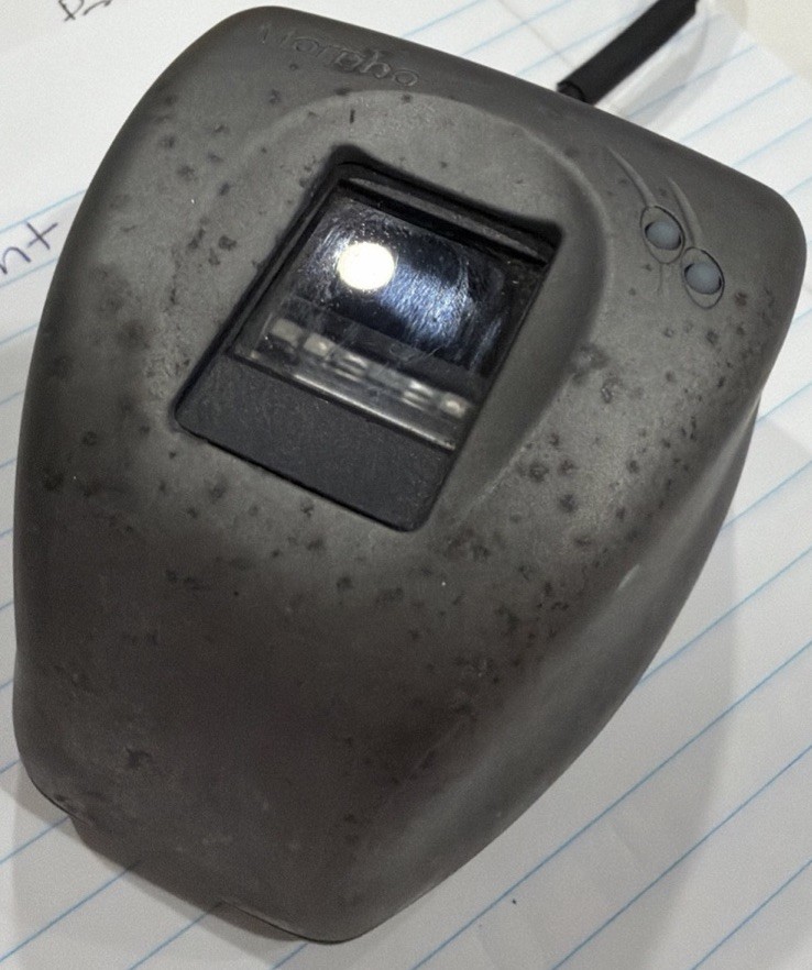 MORPHO MSO-300 OPTIC USB FINGERPRINT SENSOR READER PN. Not Tested. It Turns ON.