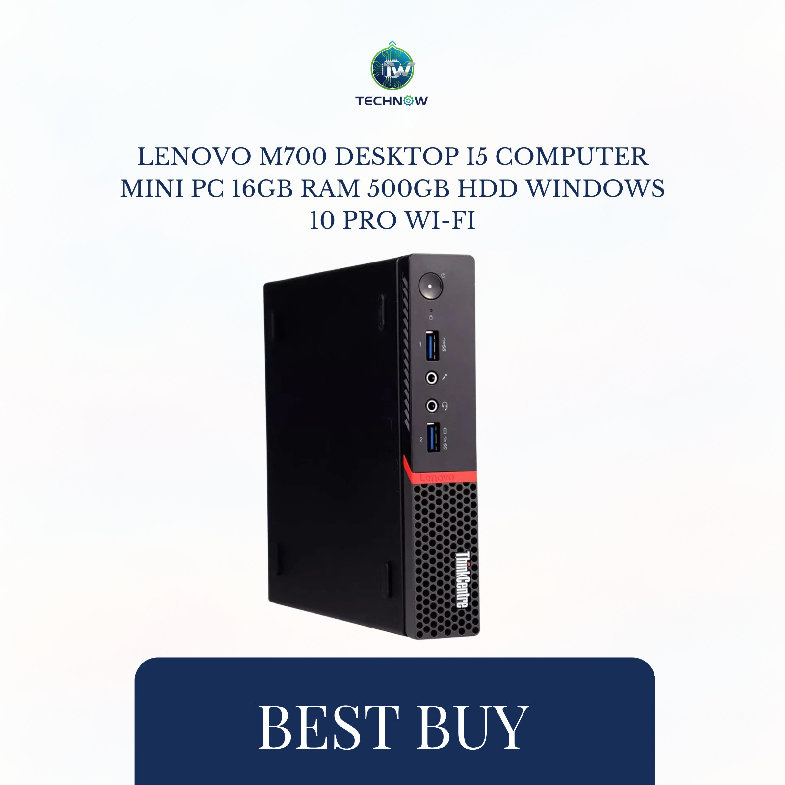 Lenovo M700 Desktop i5 Computer Mini Pc 16GB RAM 500GB HDD Windows 10 pro Wi-Fi