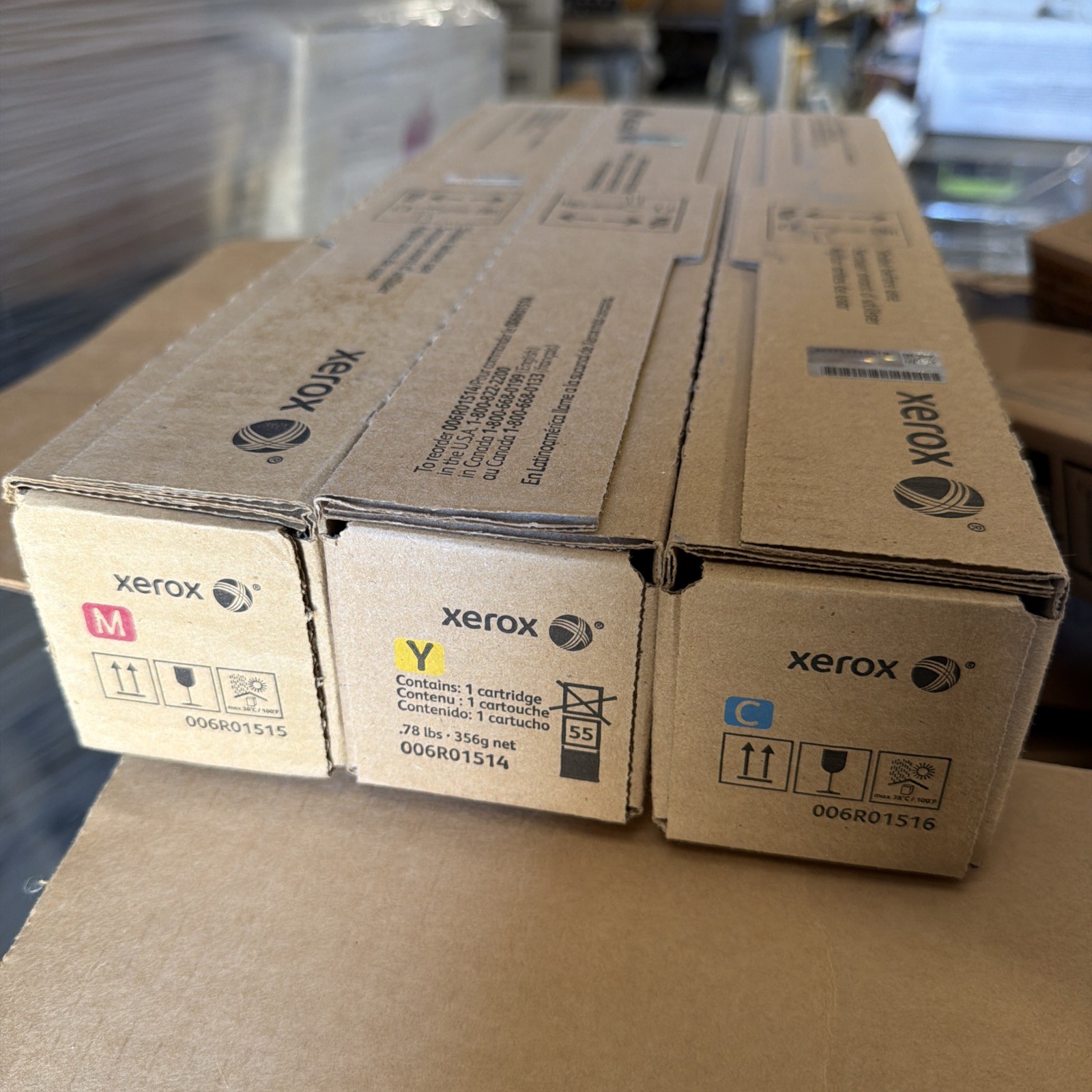 3Xerox WorkCentre 7830 / 7556 / 7855 / C8055 Toner Set CMY, Free 1 Toner Waste