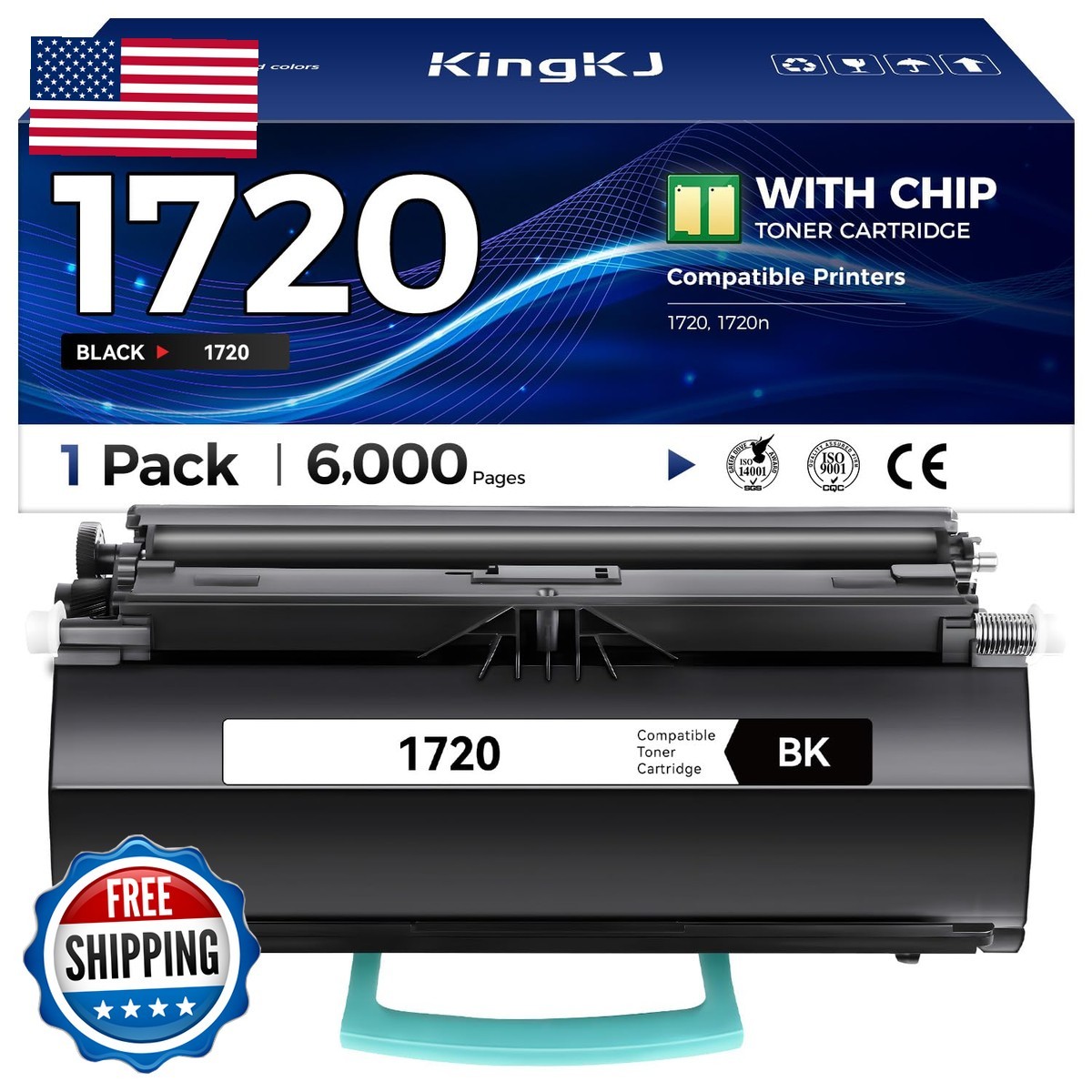 KingKJ MW558 1720 1720DN Toner Cartridge High Yield Black 1-Pack Chip