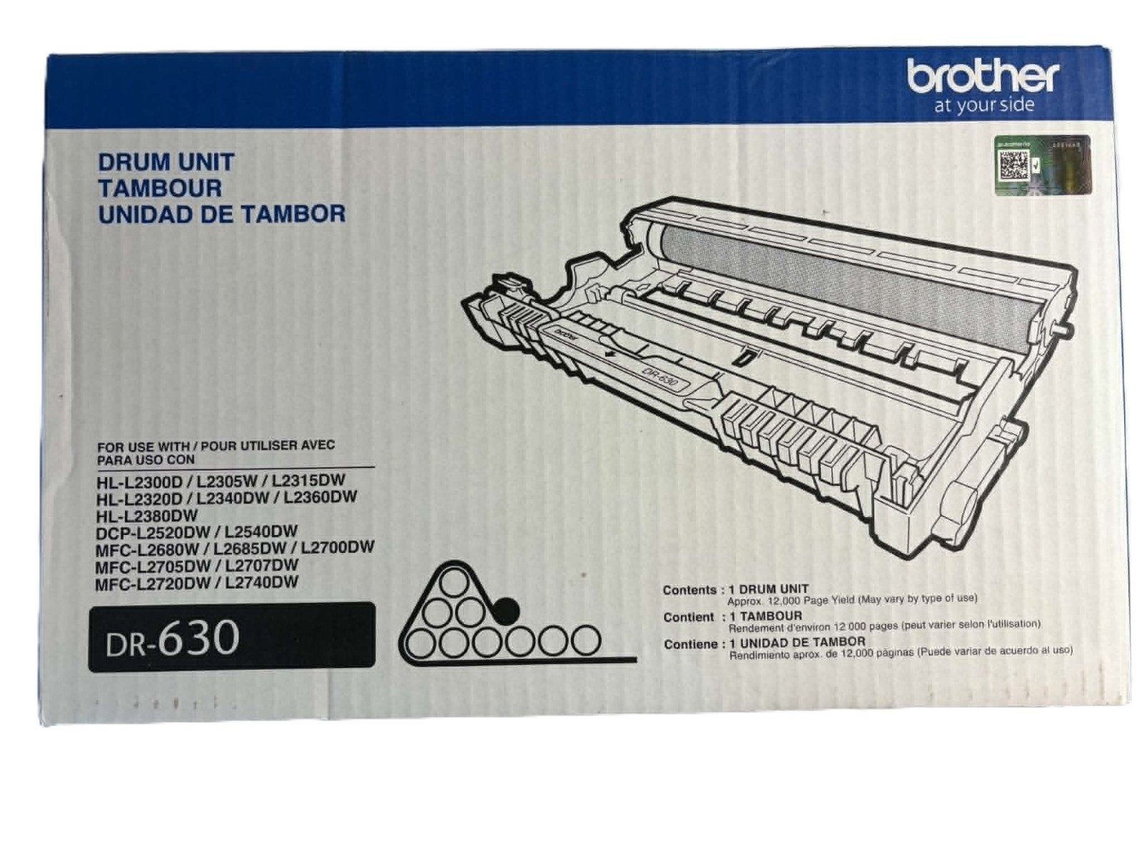Brother DR-630 Drum Unit Genuine OEM Black New in Factory Sealed Box