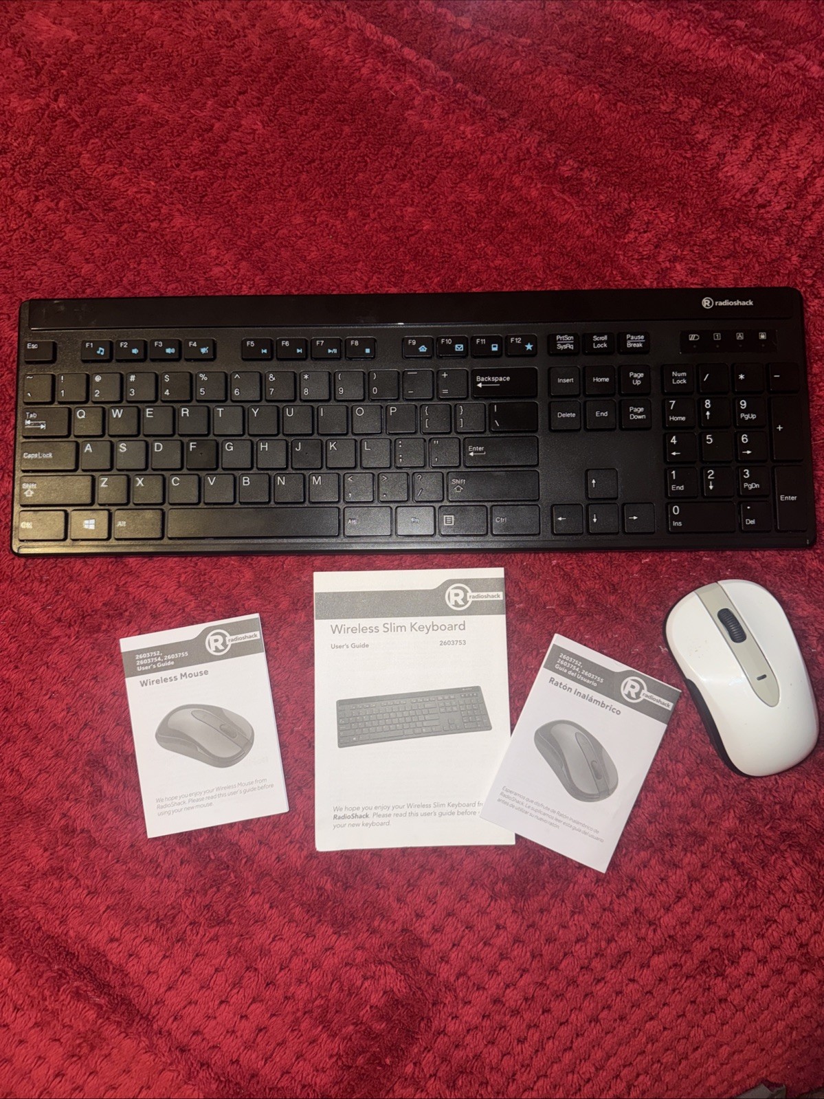 Vtg RadioShack 2603753 Slim Wireless Keyboard & Wireless Mouse 2603752 Set