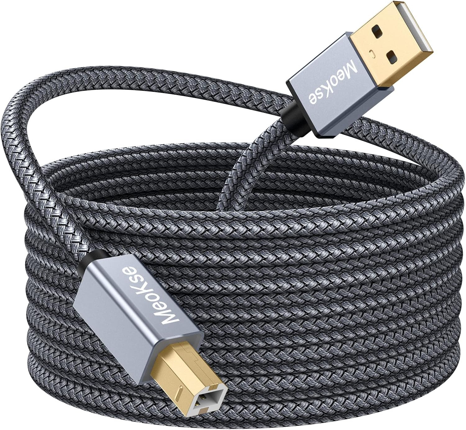 Meokse Printer Cable 25FT,USB Printer Cord 2.0 Type a Male to B Male Cable Scann
