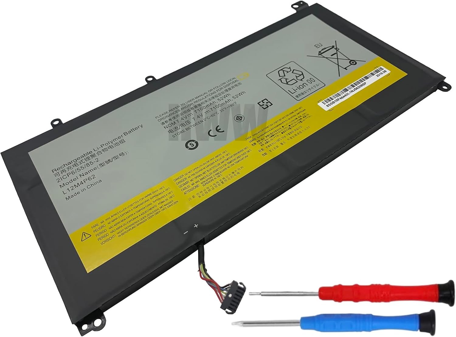 HWW New 7.4V 52Wh 7100mAh L12M4P62 Battery Replacement for Lenovo Ideapad U430