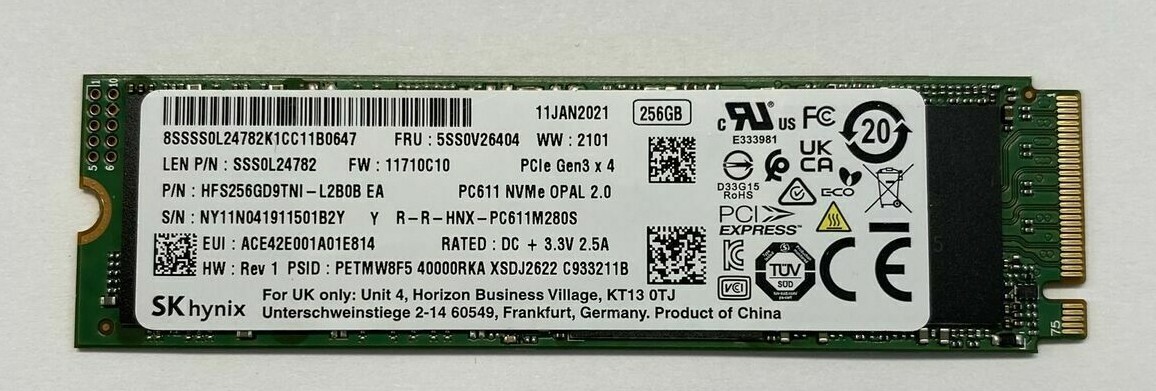 Lot Of 100 256GB M2 2280 PCIe Gen3 x4 NVMe SSD Hard Drive