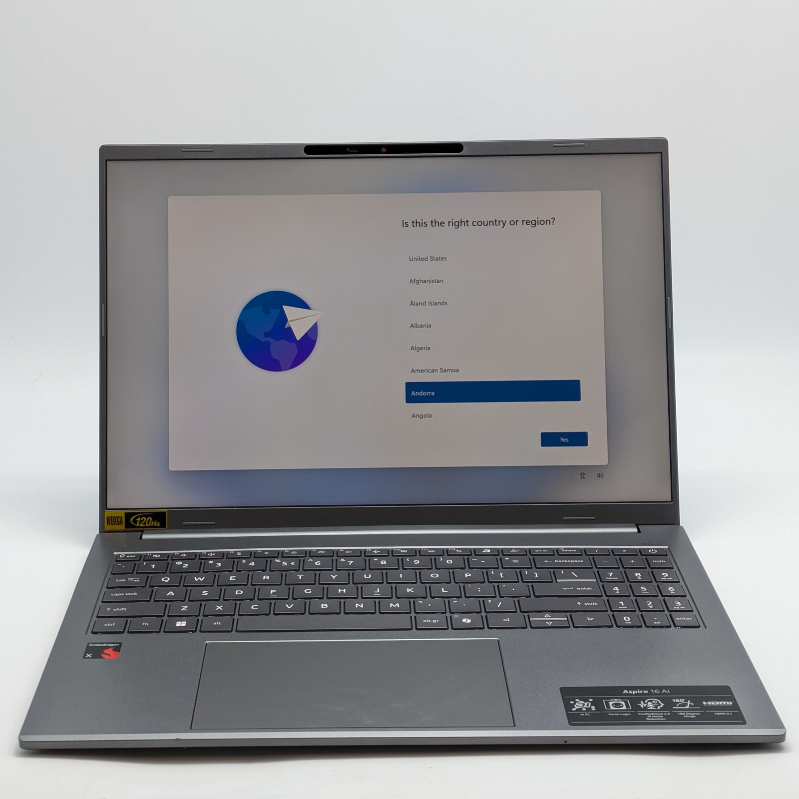 Acer Aspire 16 AI 16" Qualcomm Snapdragon X126100 16GB DDR5 1TB SSD W11H