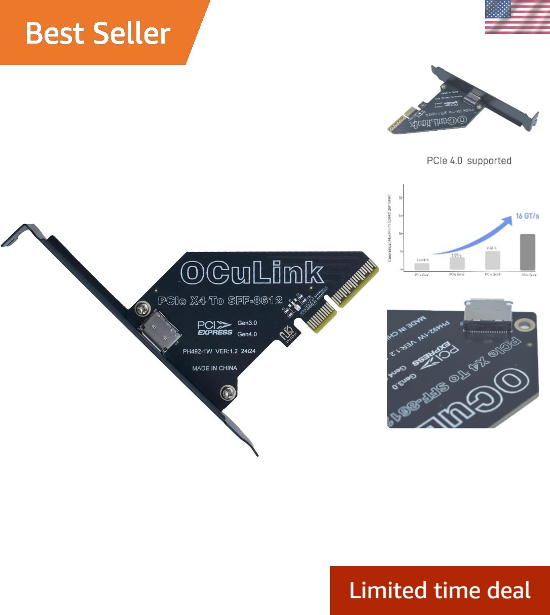 Plug-and-Play PCIe 4.0 x4 to Oculink SFF-8612 Card for Easy System Upgrades