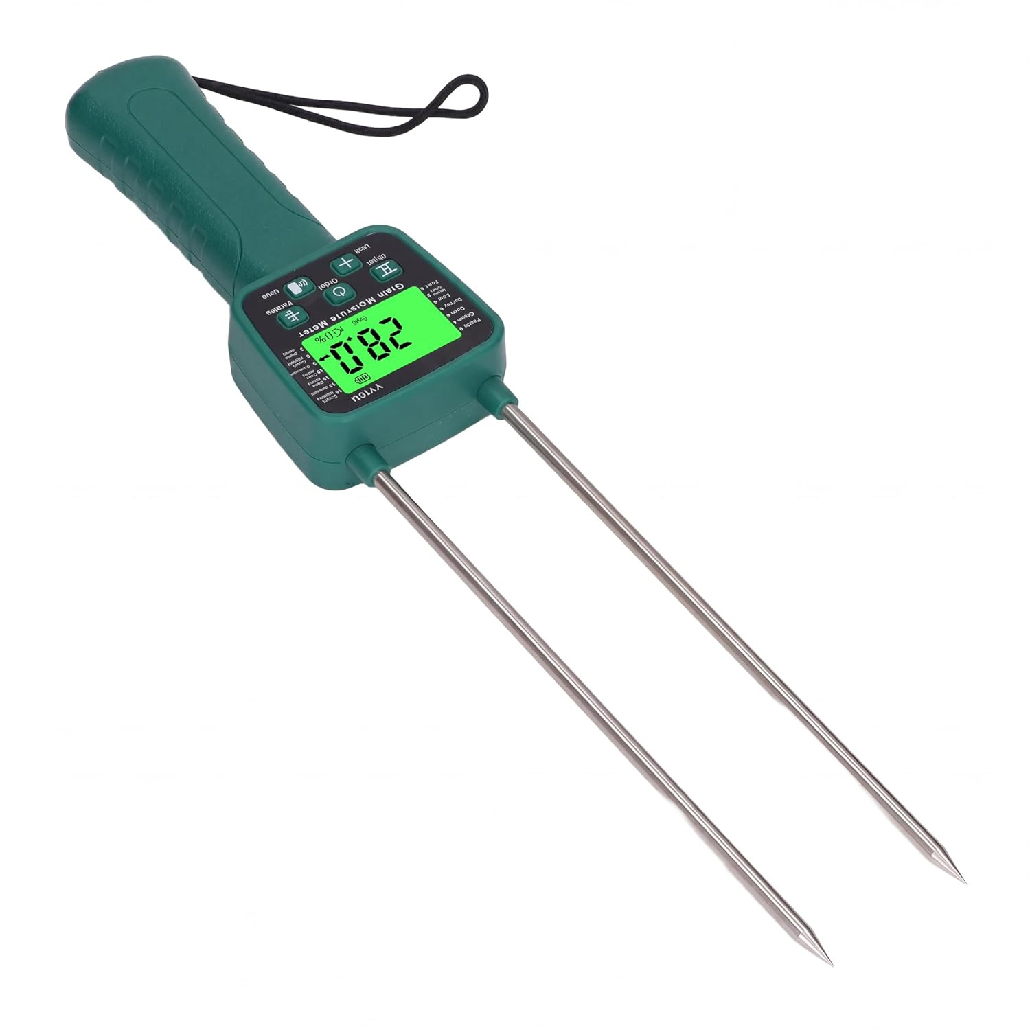Digital Hay Tester, Dual Steel Probe Grain Water Meter with LCD Backlight