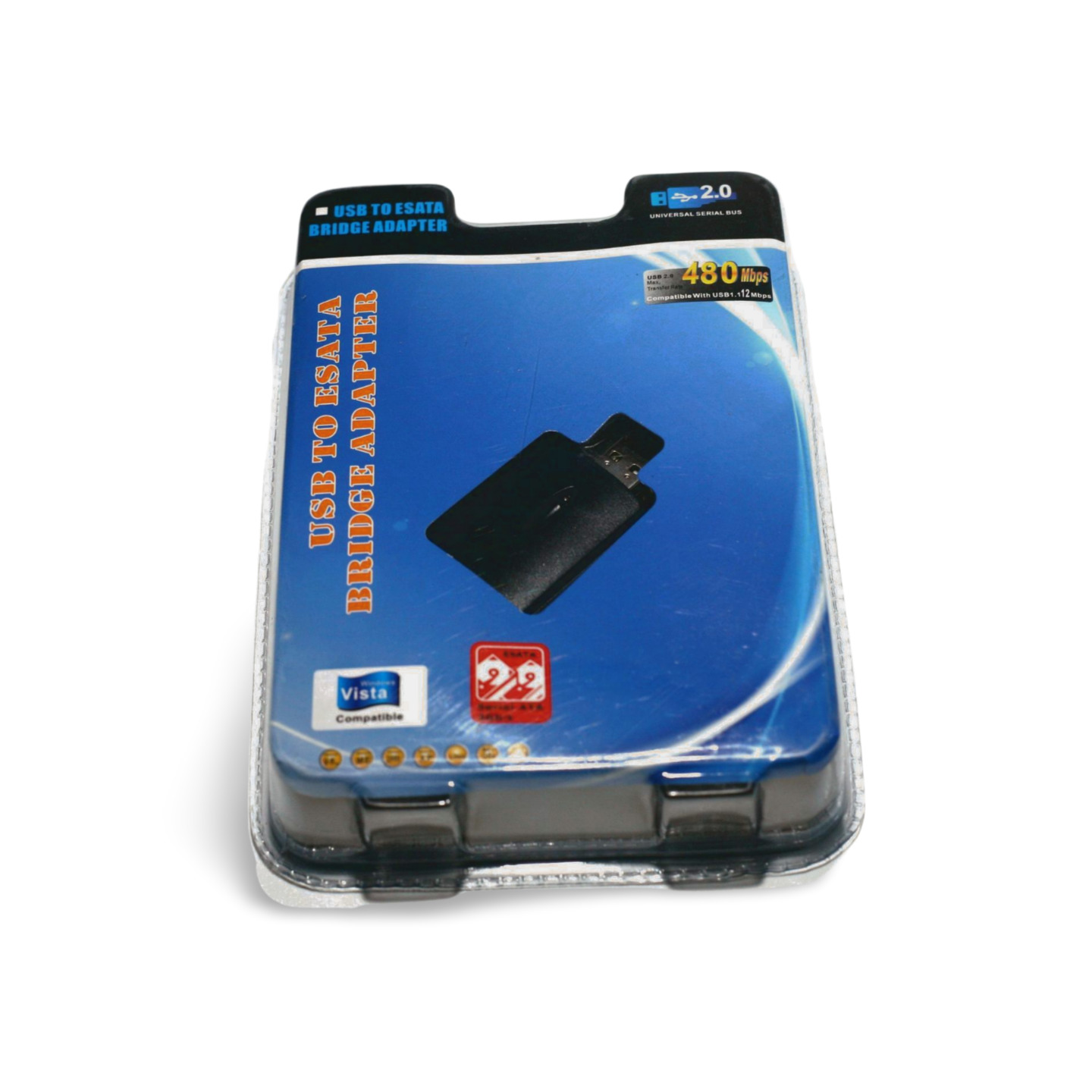 2in USB 2.0 eSATA Bridge Adapter Serial ATA Super Slim - Black