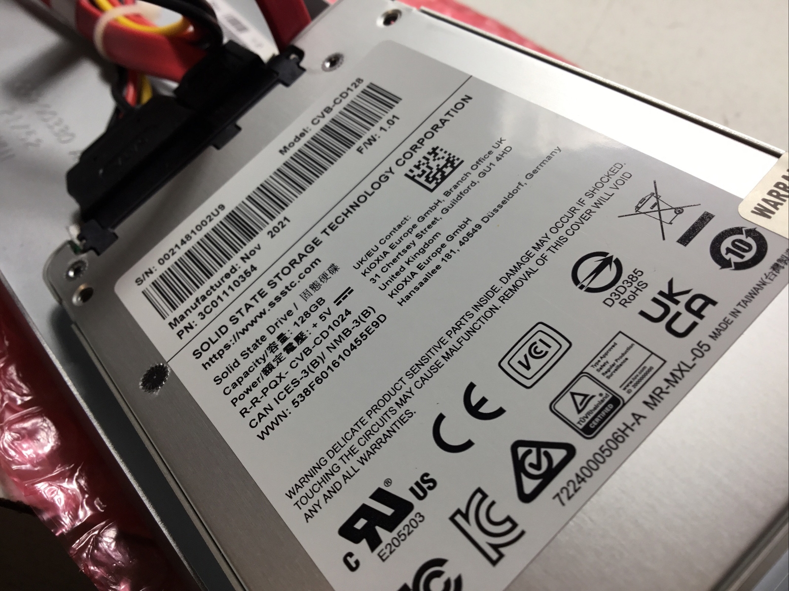 NEW SSSTC CVB-CD128-HP 128GB 2.5" SATA3 Solid State Drive M12669-001