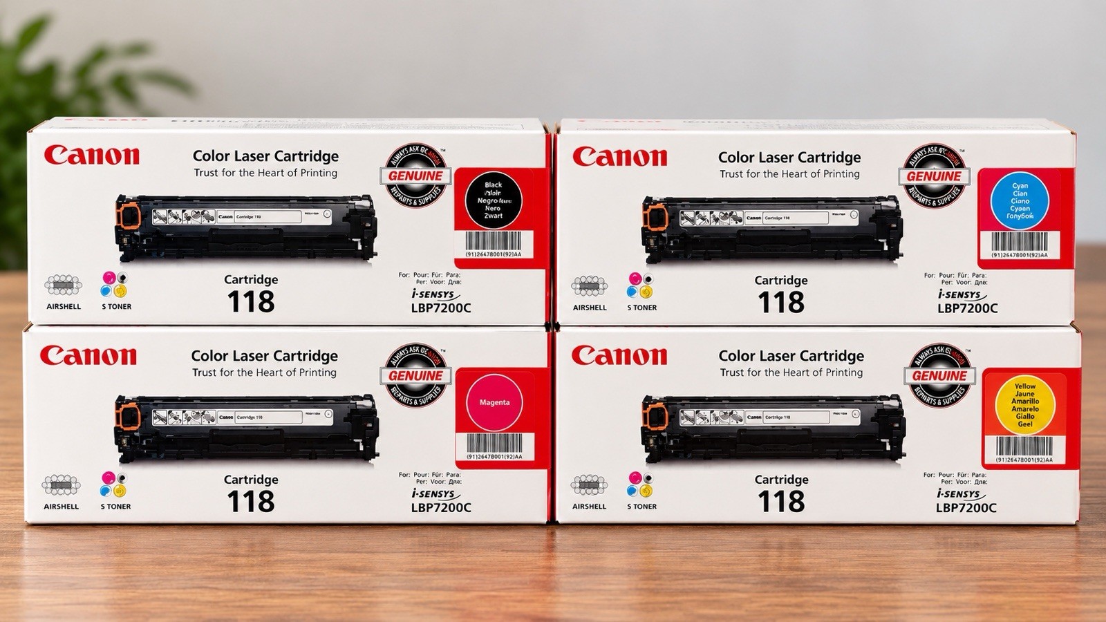 Genuine New Canon 118 Toner Cartridge Set (4-Pack: B-C-Y-M) Sealed OEM MF8580CDW