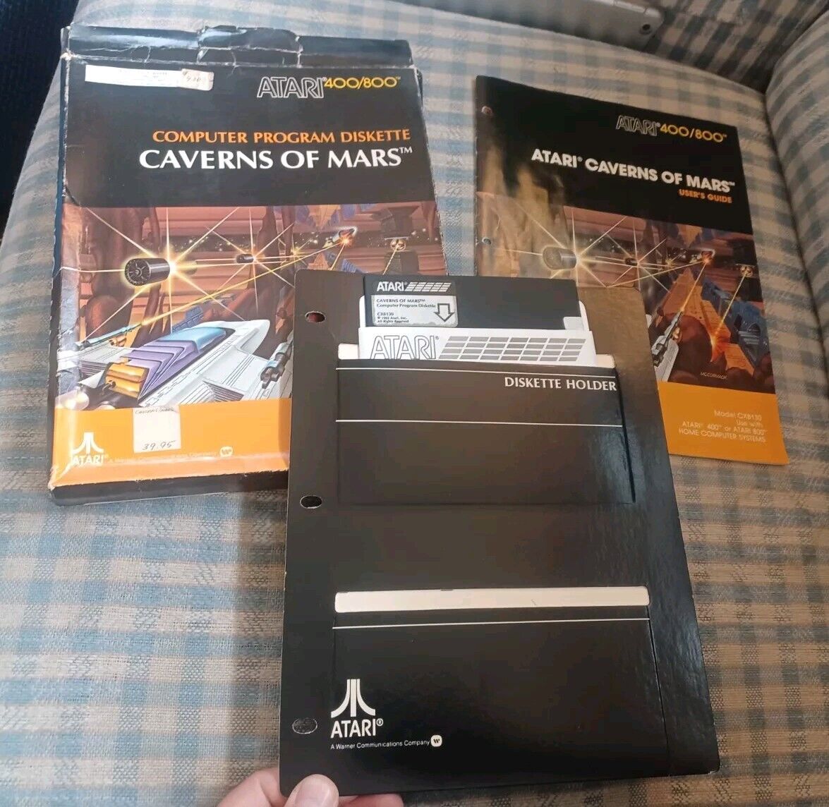 VTG Original ATARI 400/800 Computer Caverns of Mars Video Game IN BIG BOX/MANUAL
