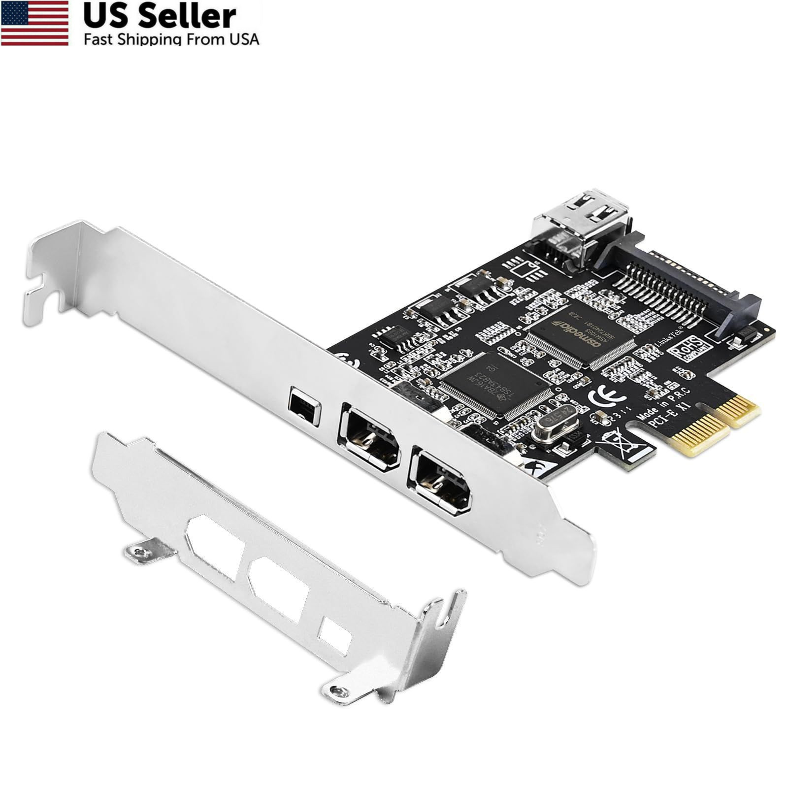 PCIE-TSB43AB23 4-Ports PCIE 1394A Firewire 400 Card for Windows OS and MAC...