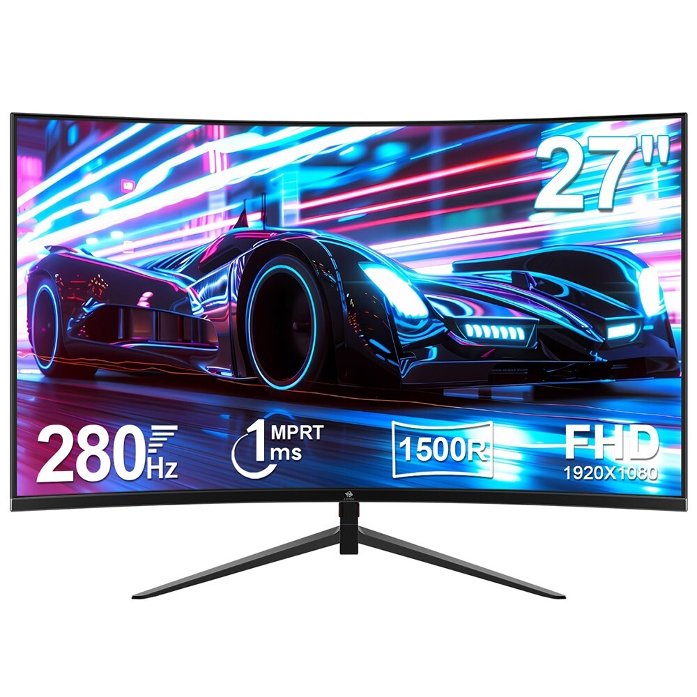 Z-EDGE 27" 1080P 280Hz 1ms Curved Gaming Monitor, FreeSync, HDMI x 1, DP x 1