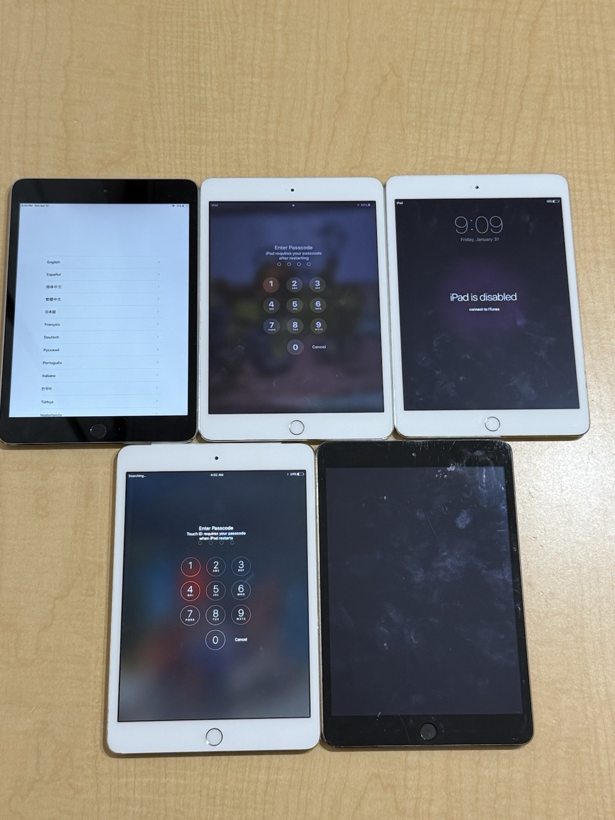 5x Lot Apple iPad Mini 3rd Gen 16GB WiFi Defective Read Description (047)