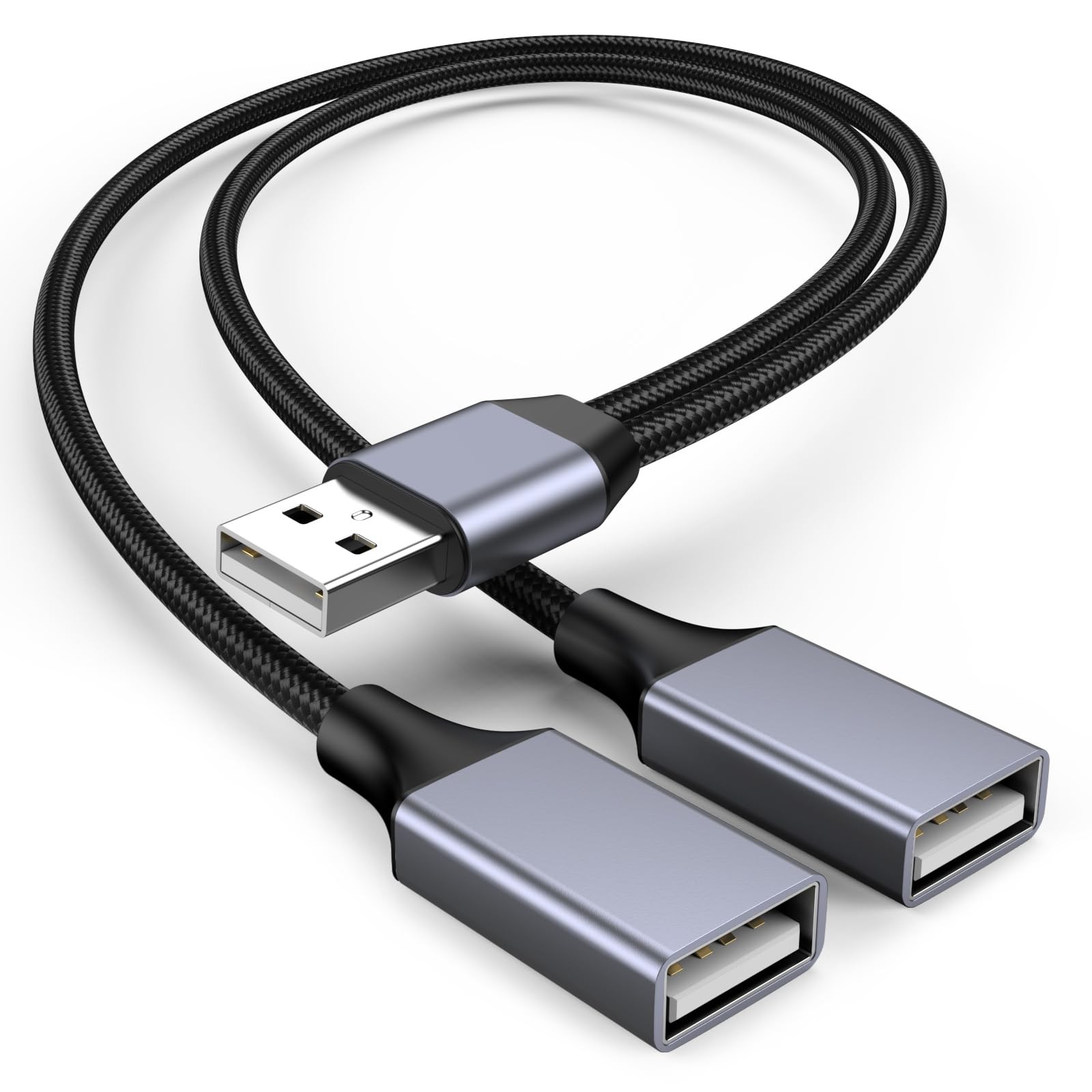 USBA Y Splitter 1 in 2 Out, USB to 2 Female Cable for PC, , Laptop, MacBook, ...