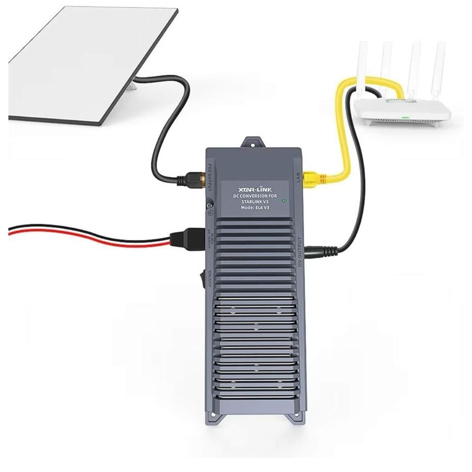 XTAR EL6 12V to 57V DC Power Conversion Kit for Starlink Gen 3 (ROUTER INCLUDED)