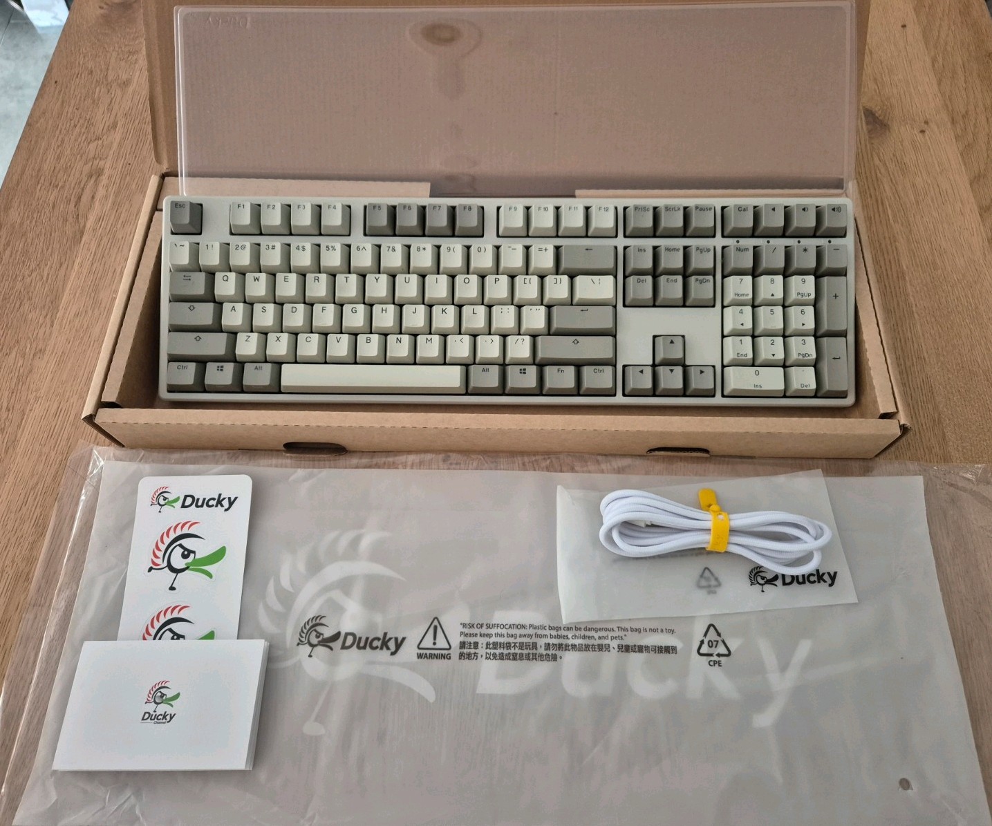 Ducky Origin Vintage Mechanical Keyboard Cherry MX Blue Switches Retro PC
