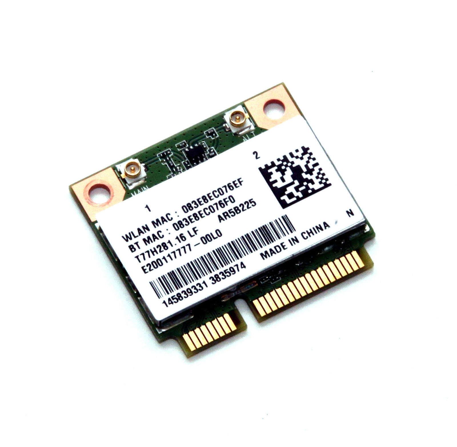Genuine AzureWave AW-NB126H AR5B225 WiFi 2.4GHz WiFi/BT Bluetooth Wireless Card