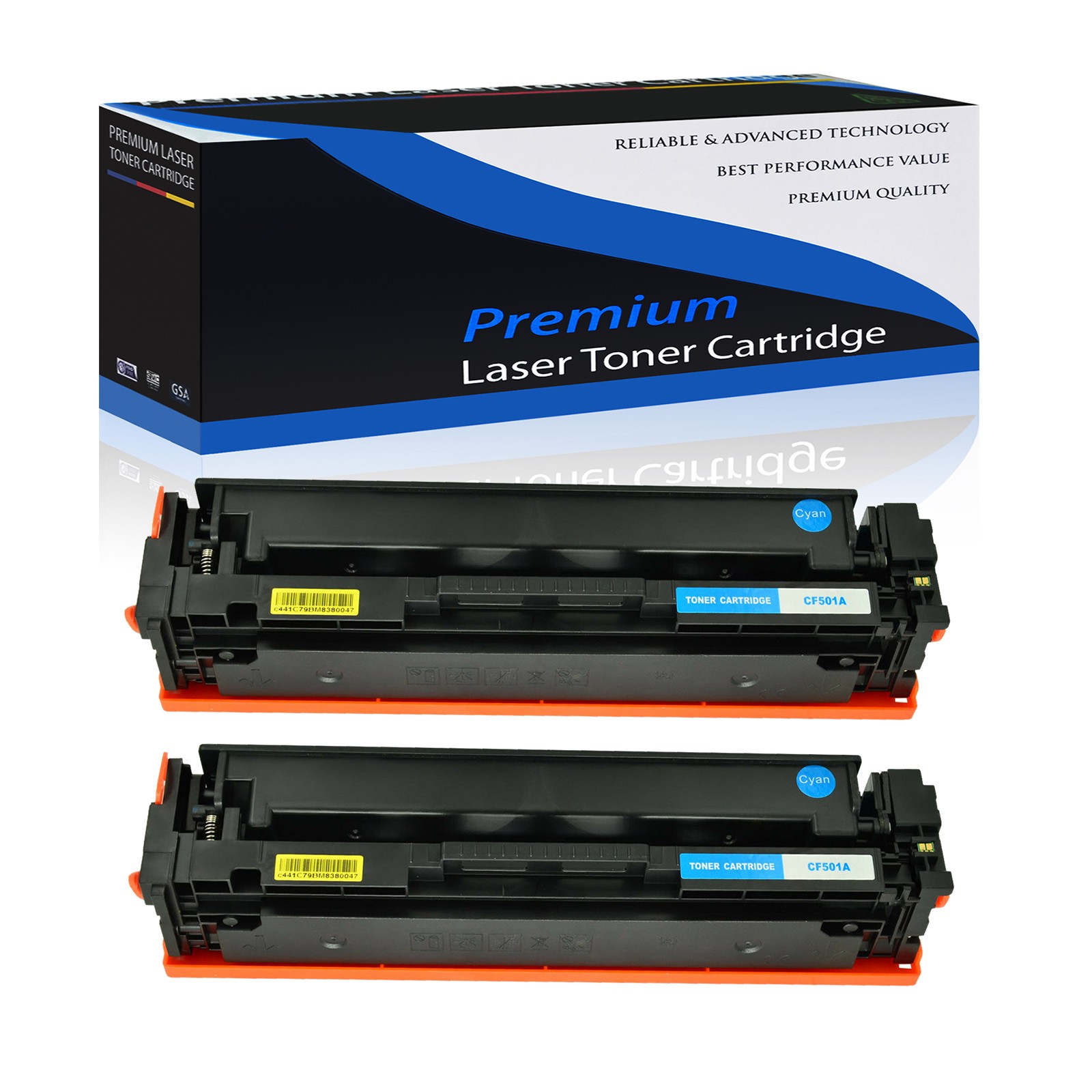 2PK CF501A Cyan Toner for HP 202A LaserJet Pro MFP M280nw M281cdw M281dw Printer