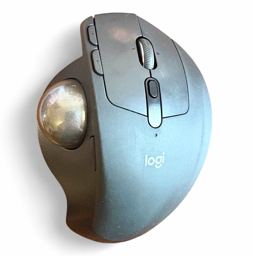 logitech MX ergo s advanced wireless trackball ergonomic computer mouse graphite
