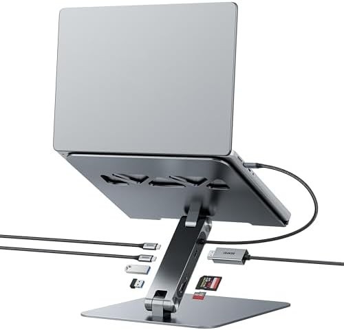 BENFEI Laptop Stand with USB C 7in1 Docking Station,HDMI 4K@60Hz,1*SD 1*Micro...