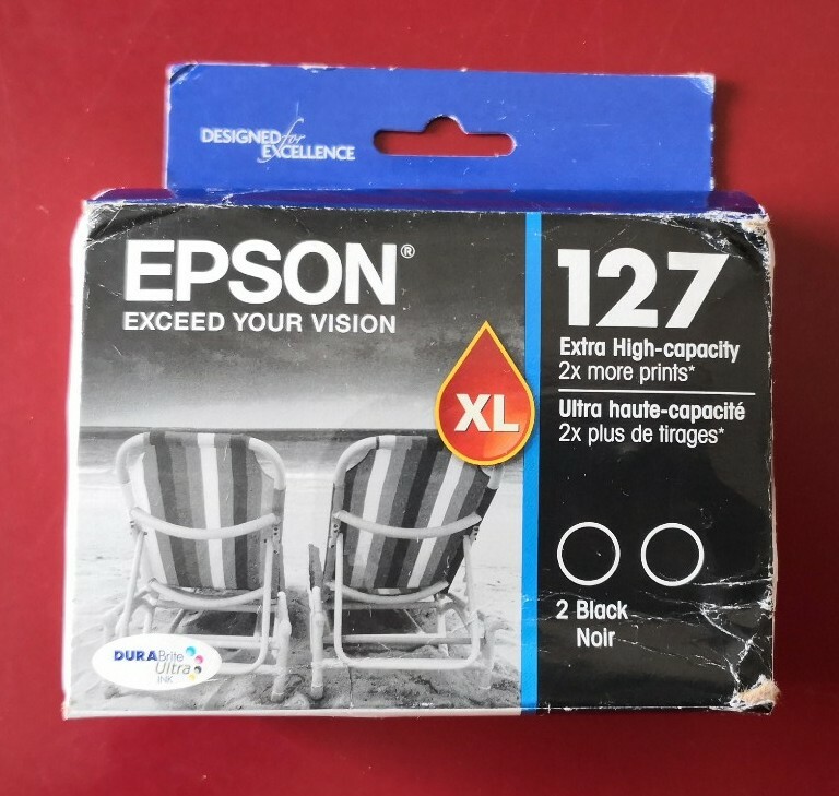 01-2018 NIB GENUINE Epson Ink 127 T127120-D2 XL BLACK WF 545 630 645 NX530 NX625