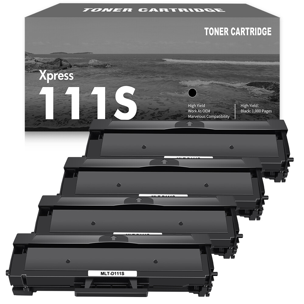 4 PK MLT-D111S Black Toner Cartridge For Samsung 111S Xpress M2020W M2070FW