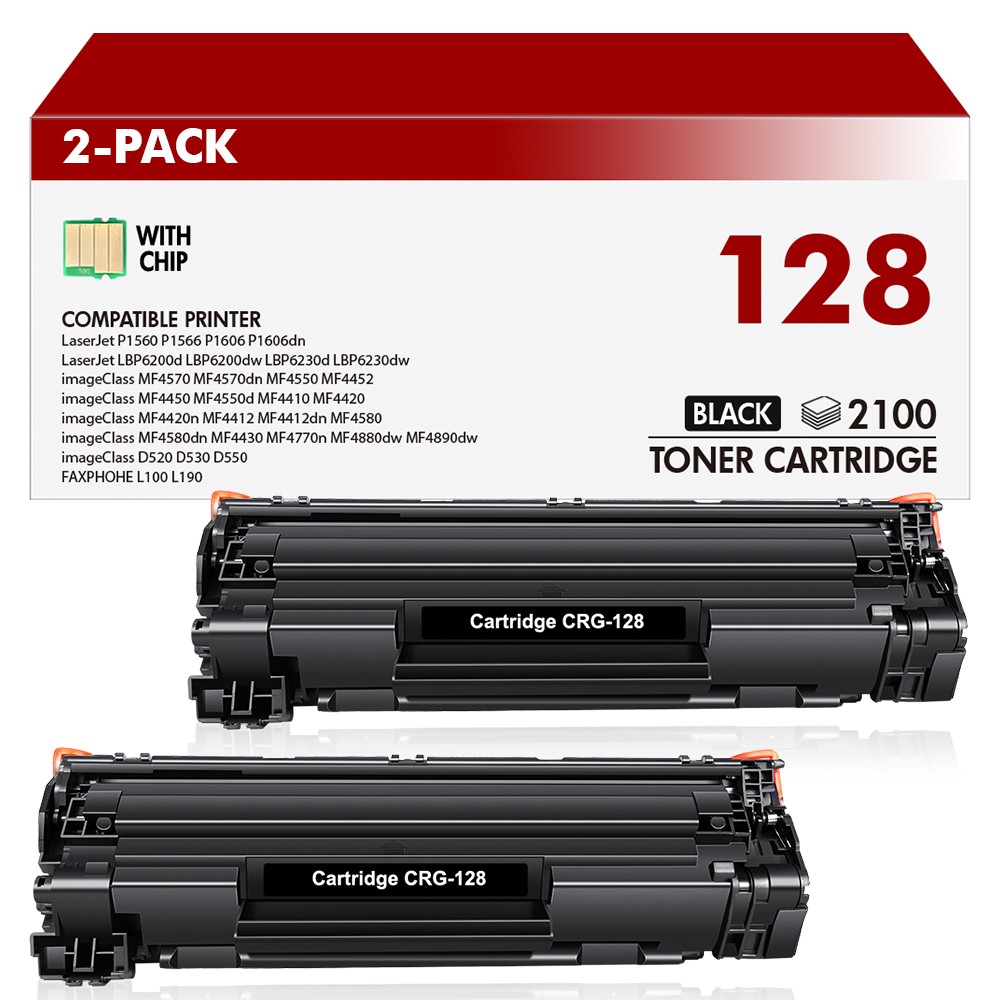 2PK C128 Toner Cartridge for Canon 128 ImageClass D530 MF4770n MF4880dw MF4890dw