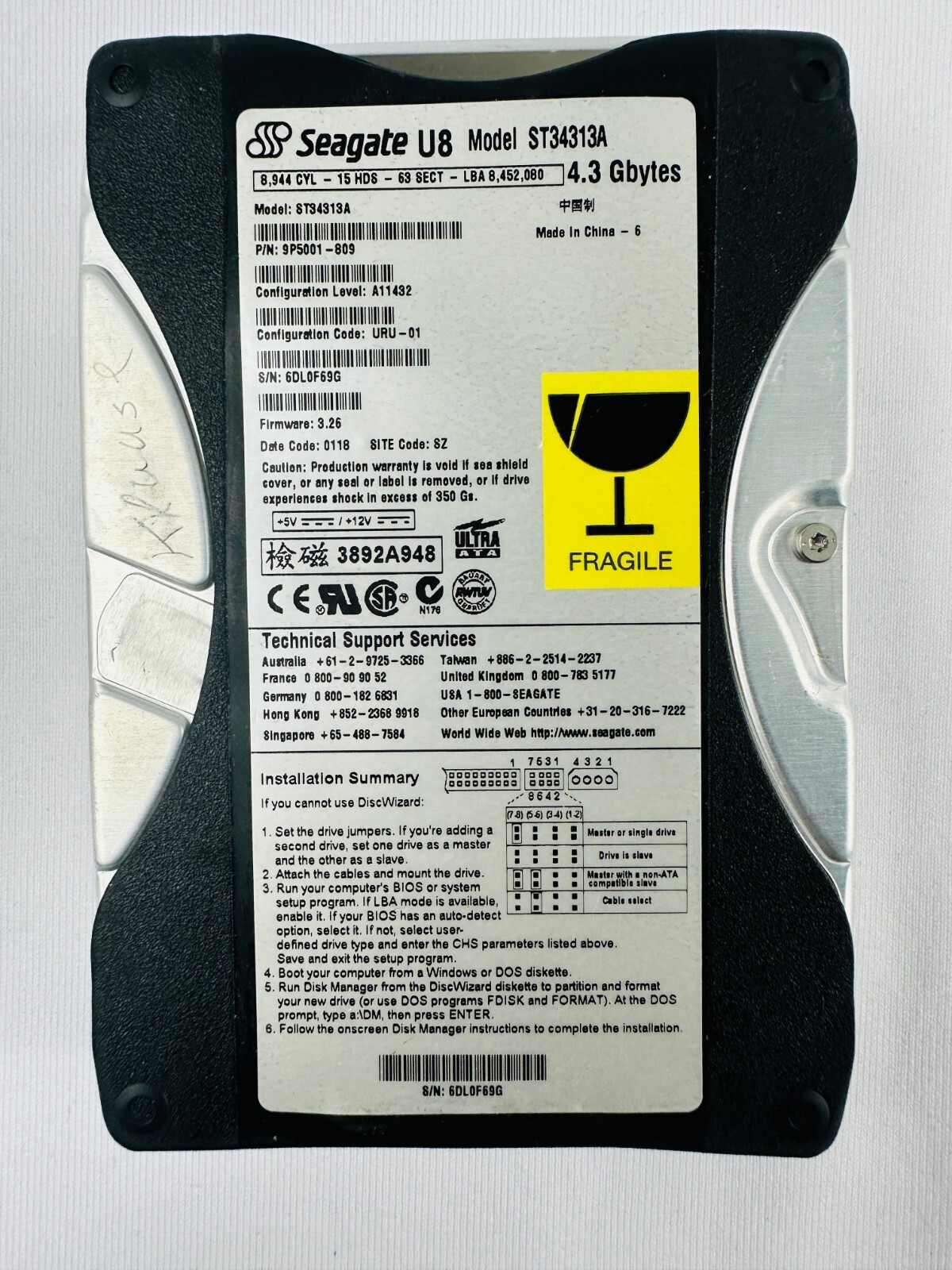 Seagate 9P5001-809 ST34313A Hard Drive