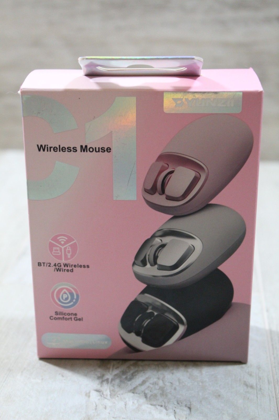YUNZII C1 Wireless Mouse Gray New In Box