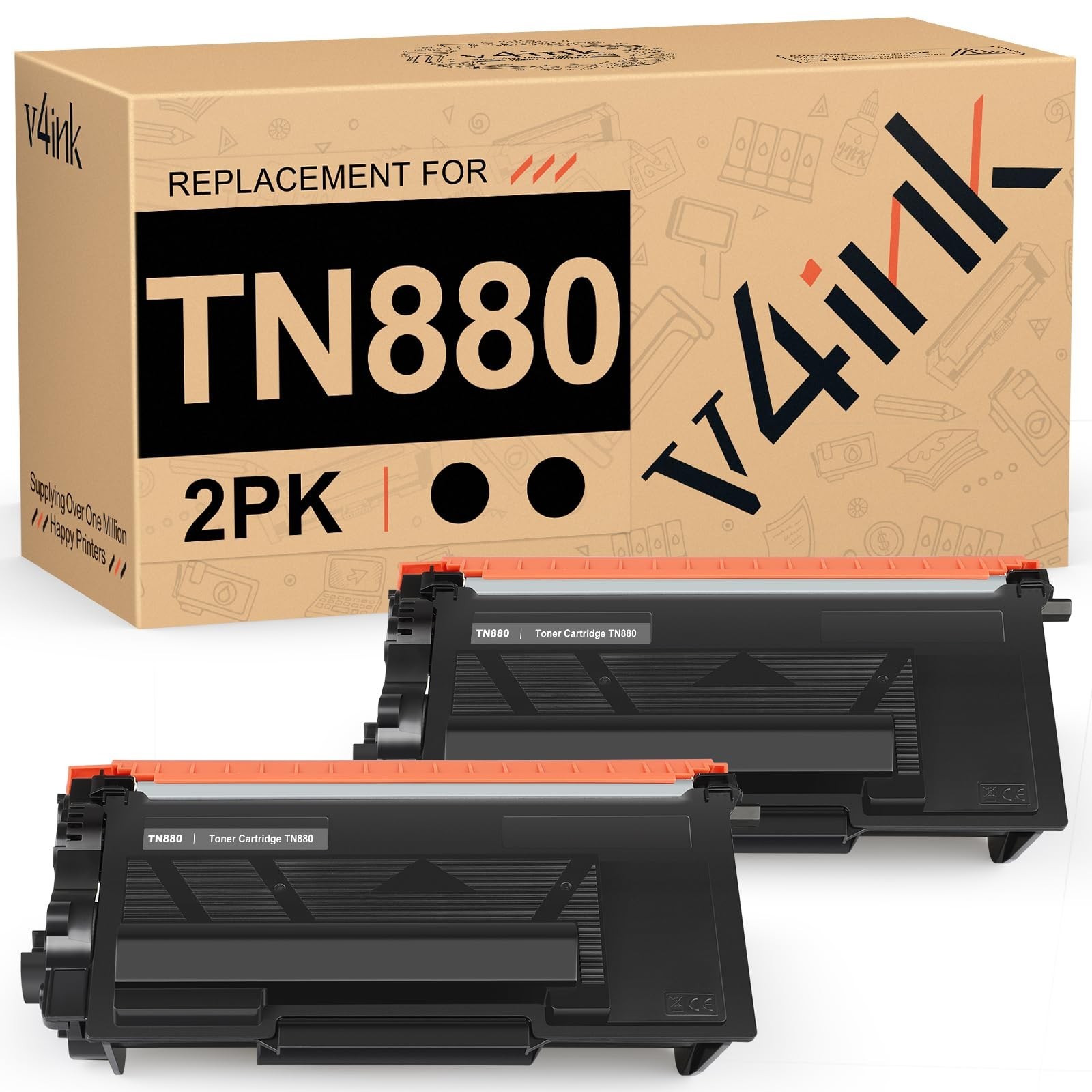 2PK TN880 High Yield Toner Compatibe for Brother HL-L6200DW MFC-L5800D-12K Pages