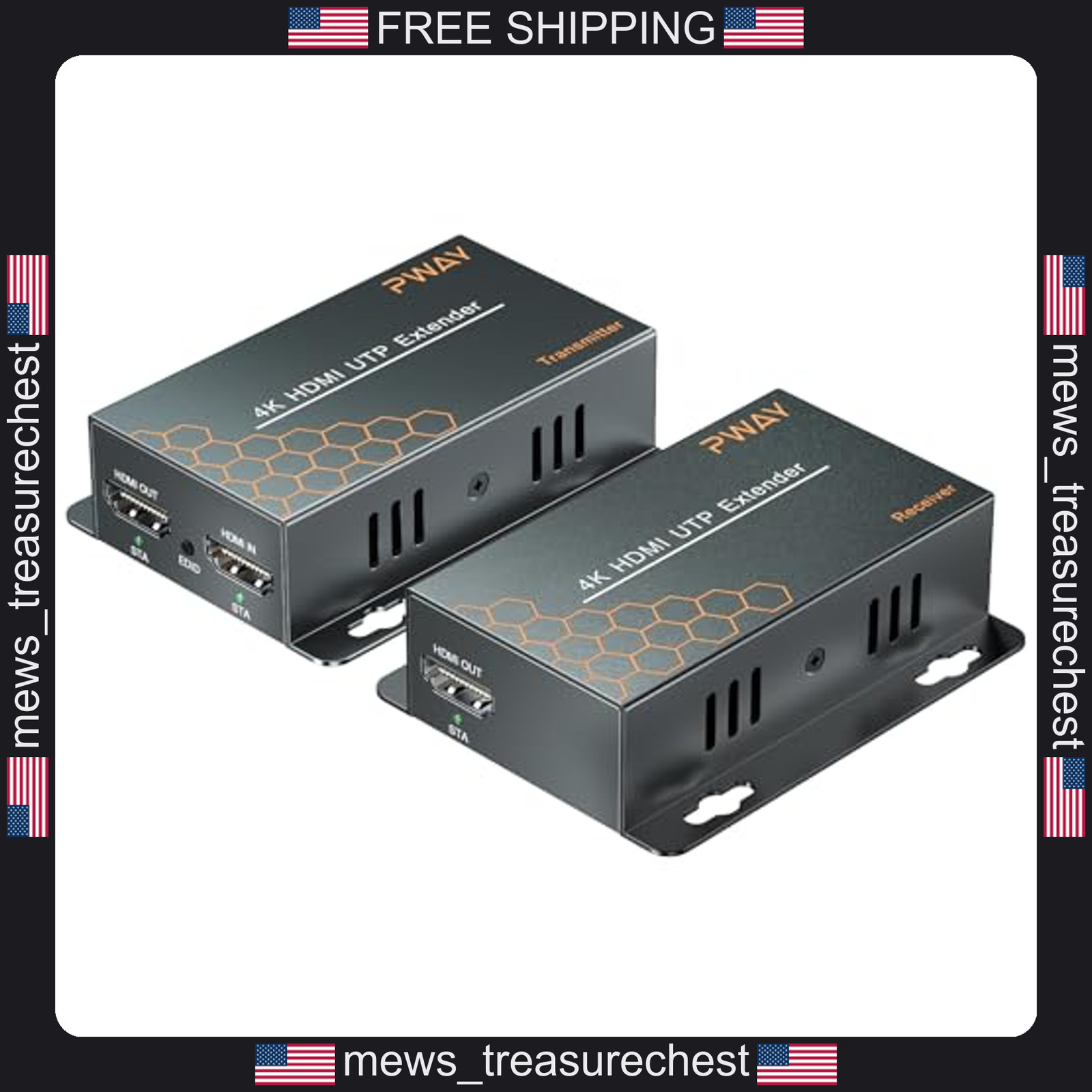 HDMI Extender over Ethernet 4K@30Hz up to 230ft with IR, Loop Out, POC