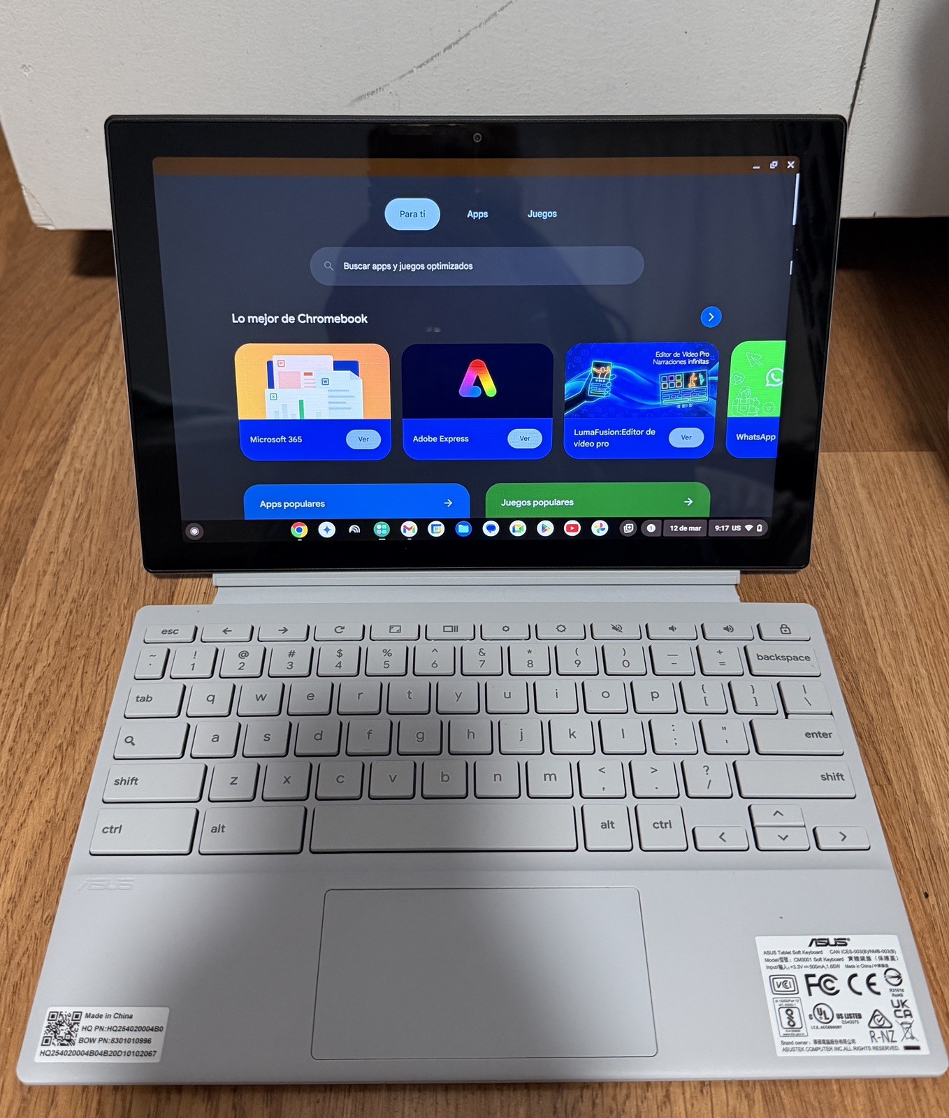 Asus 10.5" WUXGA Touchscreen MediaTek Kompanio 520 8GB LPDDR4X 128G eMMC