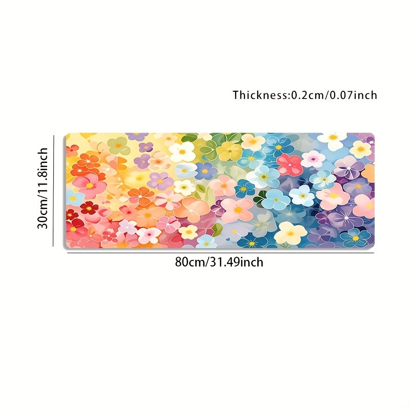 1pc Large Esports Gaming Mouse Pad, Rainbow Checkered Gradient Background Deco