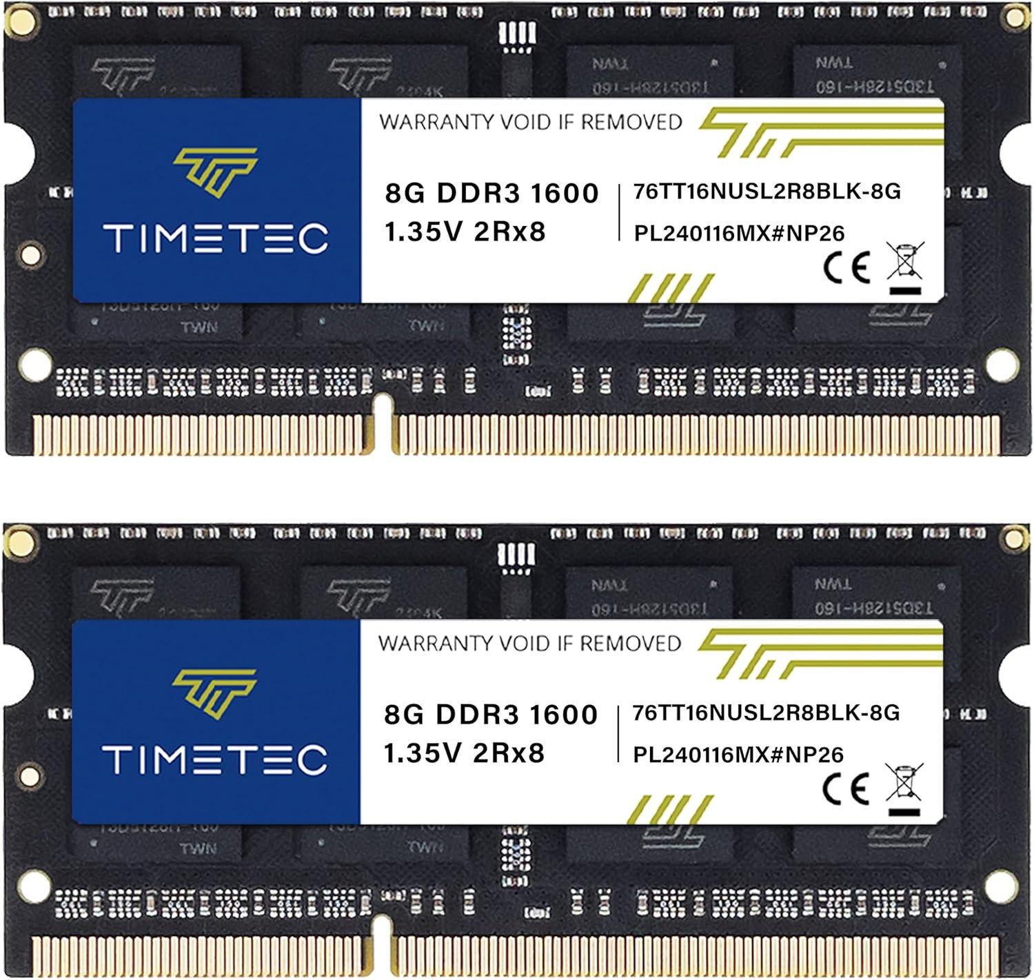 16GB KIT DDR3L / DDR3 1600Mhz PC3L-12800 / PC3-12800 Non-Ecc Unbuffered
