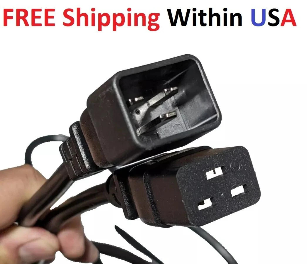 LOT 8, 9ft Black Heavy Duty Power Cord IEC60320 C19 to C20 12AWG 20A/300V PDU