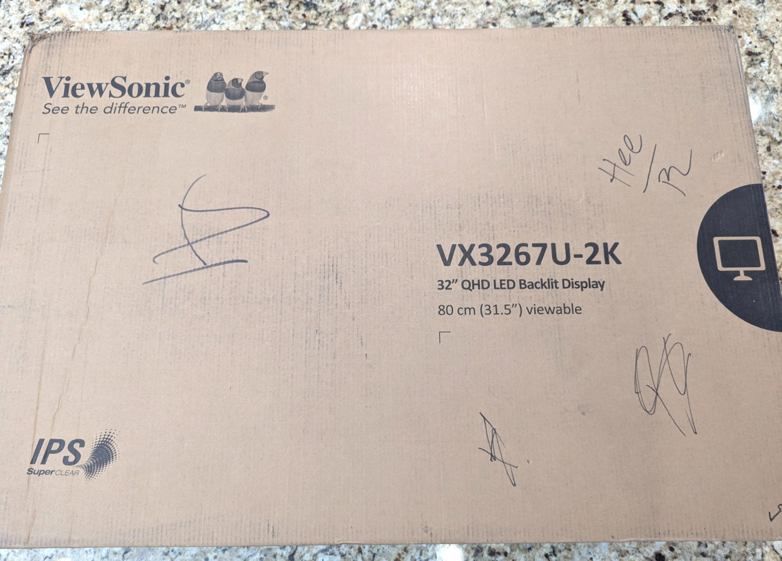 ViewSonic VX3267U-2K 32" IPS LCD QHD Monitor with HDR Backlight Display Black
