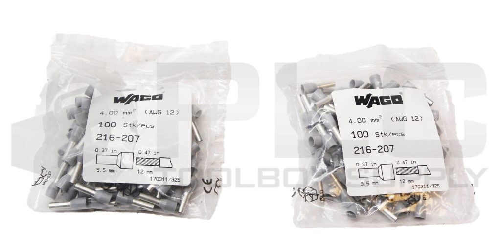 LOT OF 2 NEW BAG OF 100 WAGO 216-207 FERRULE TOTAL 200