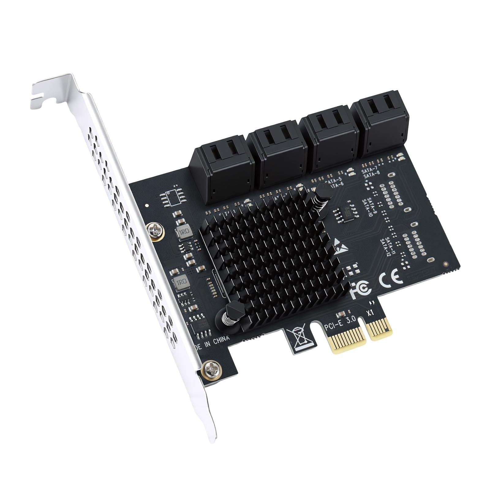 8Port PCIe to SATA 3.0 6Gb/s Expansion Card SA3108J ASM1064+JMB575 X1 Slot