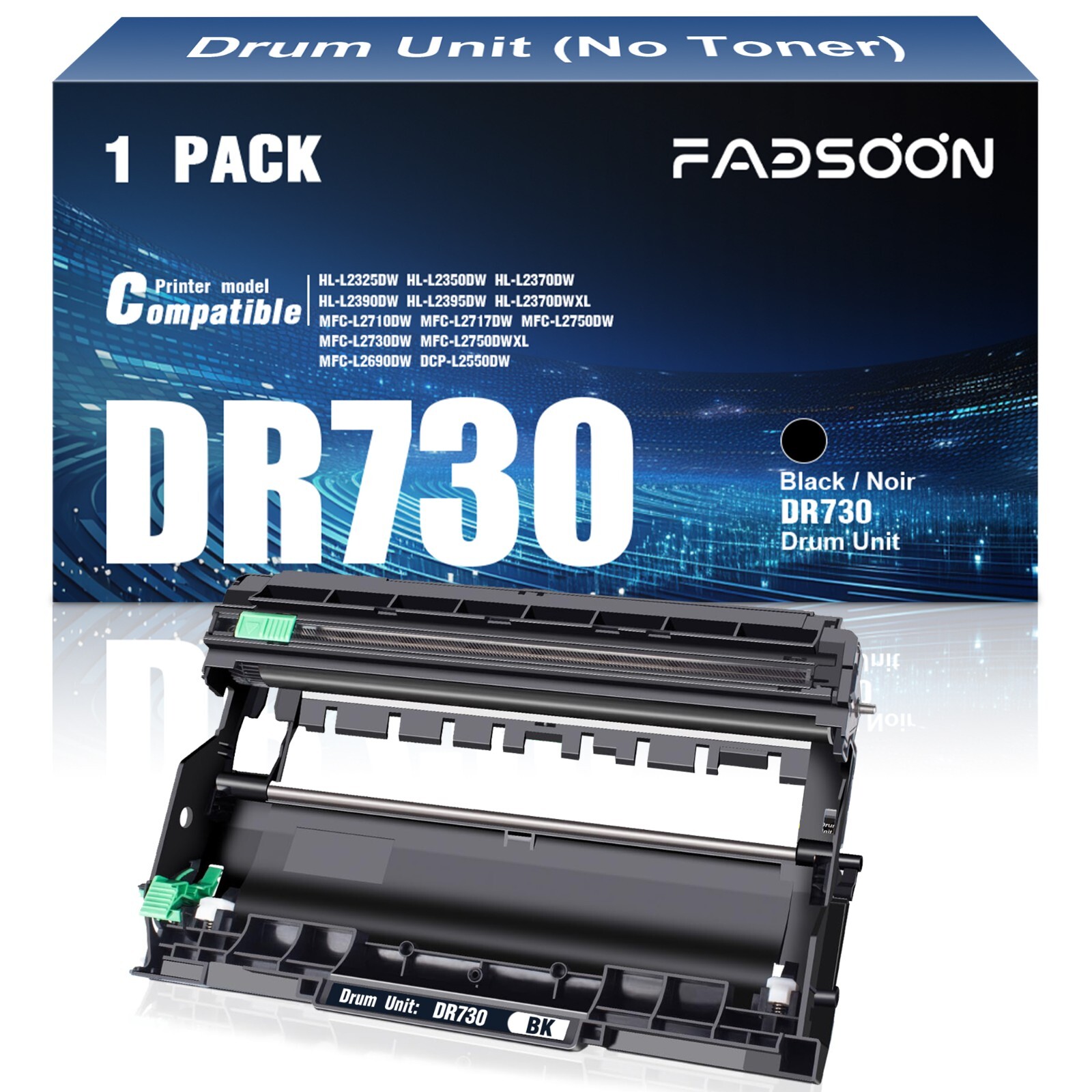 DR730 Imaging Drum 1PK BK Replacement for HL-L2370DWXL MFC-L2750DW MFC-L2730DW