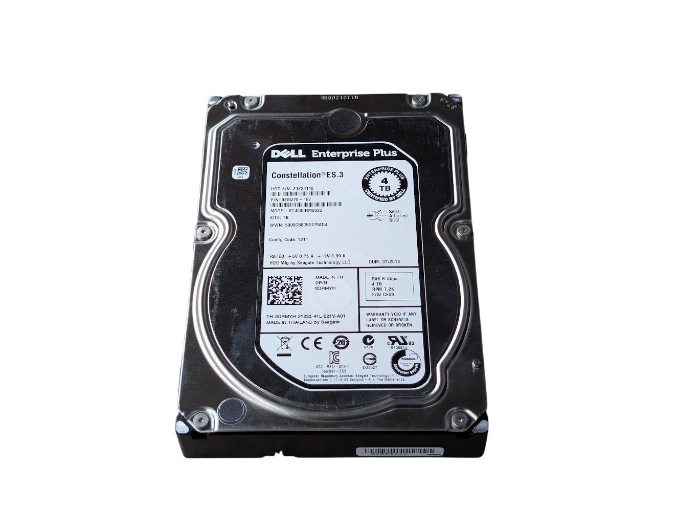Dell 4TB DRMYH Enterprise Plus 3.5" SAS Server Hard Drive ST4000NM0023