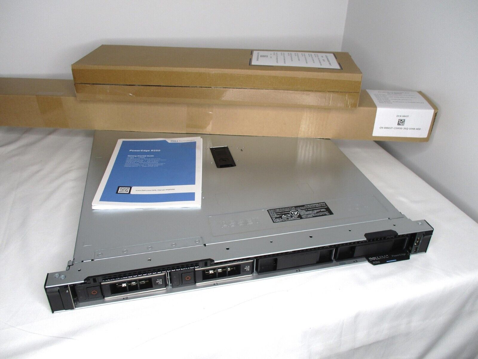 Dell PowerEdge R350 1U Rack Server Pentium G6505 16GB 2x1TB HDD 2x600W PSU RAILS