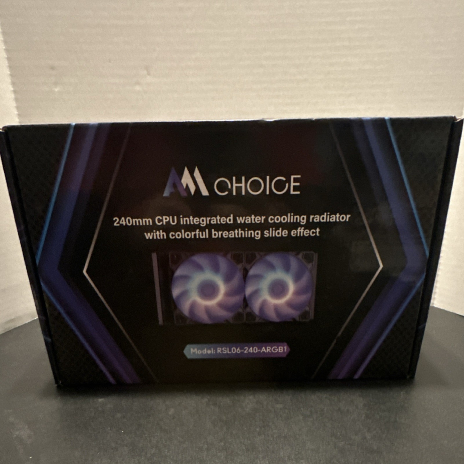 AMCHOICE 240mm Liquid CPU Cooler RSL06-240-ARGB1 Black Multicolor Lighting