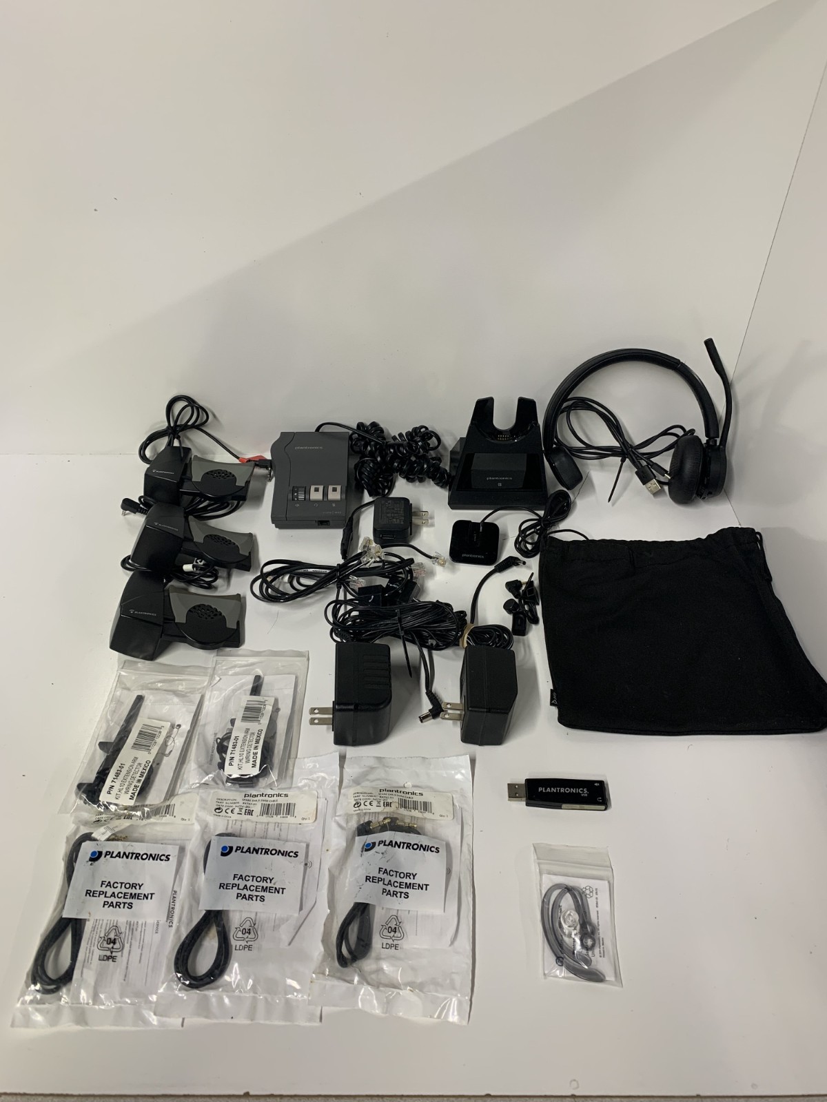 **Mixed Lot of Plantronics Equipment & Accessories - Untested