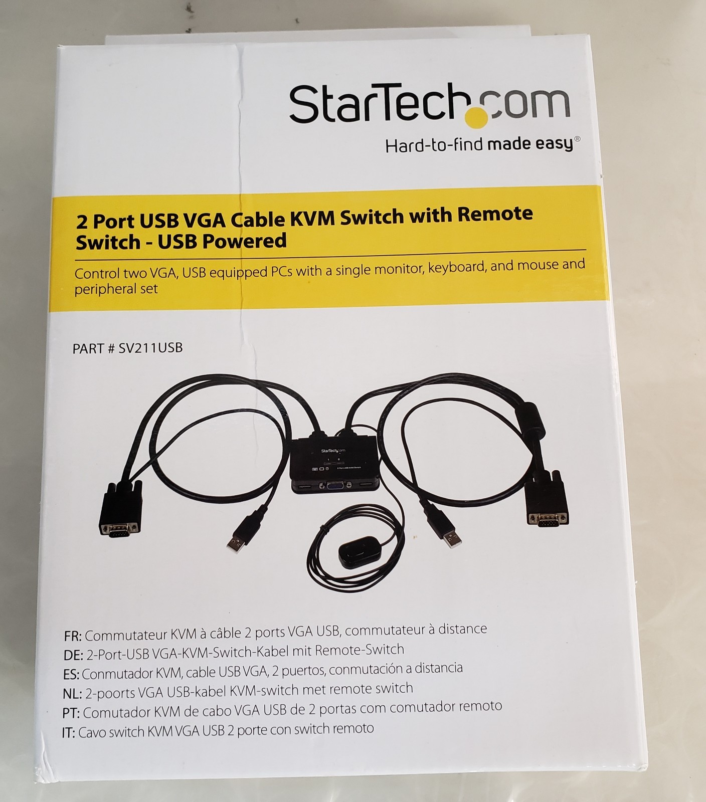 Startech.com SV211USB 2Port USB VGA Cable KVM Switch w/ Remote Switch *NEW*